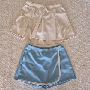 Beige and Blue Skort Set